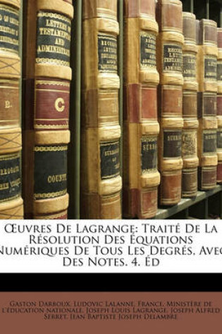 Cover of Uvres de Lagrange