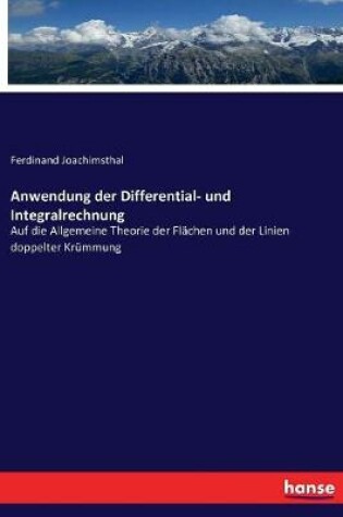 Cover of Anwendung der Differential- und Integralrechnung