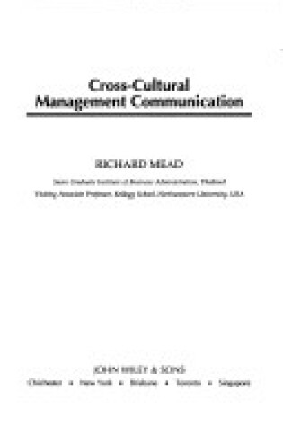 Cover of Cross-cultural Management Communication