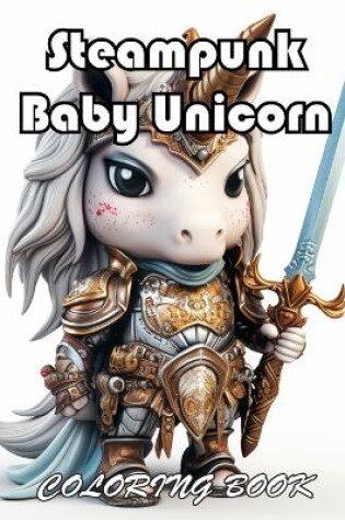 Cover of Steampunk Baby Unicorn Coloring Book for Adults