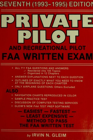 Cover of Private Pilot and Recreational Pilot FAA Written Exam