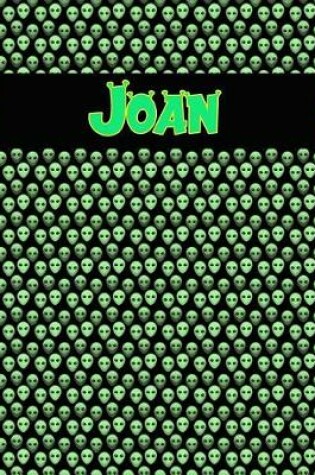 Cover of 120 Page Handwriting Practice Book with Green Alien Cover Joan