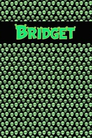 Cover of 120 Page Handwriting Practice Book with Green Alien Cover Bridget