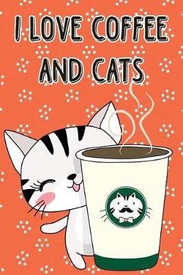 Cover of Journal Notebook Cat With Cup of Coffee - Orange