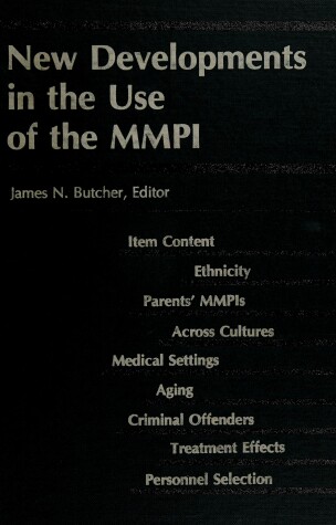 Book cover for New Devlpmts in Use of Mmpi CB