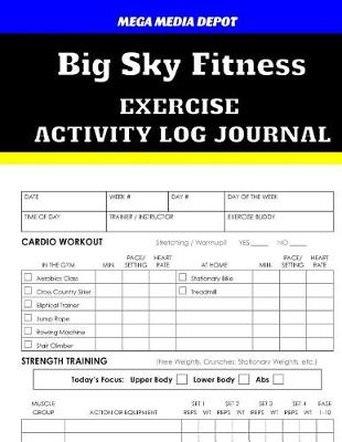 Book cover for Big Sky Fitness Exercise Activity Log Journal