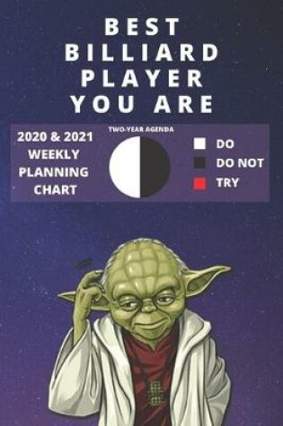 Cover of 2020 & 2021 Two-Year Weekly Planner For Billiard Player Gift - Funny Yoda Quote Appointment Book - Two Year Daily Agenda Notebook For Pool Shark