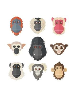 Book cover for Primate Heads Blank Lined Notebook
