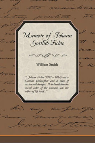 Cover of Memoir of Johann Gottlieb Fichte (eBook)