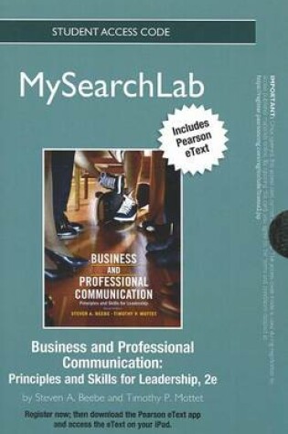 Cover of MySearchLab with Pearson EText -- Standalone Access Card -- for Business & Professional Communication