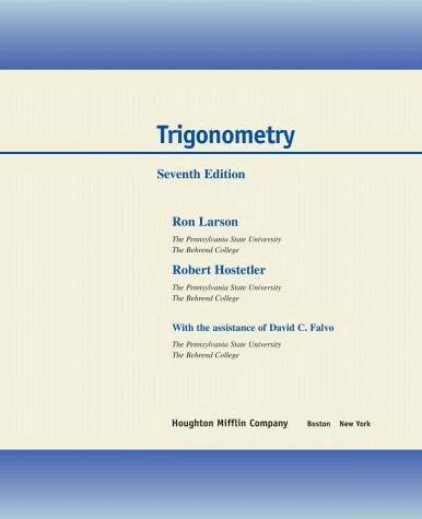 Book cover for Trigonometry Advanced Placement Seventh Edition