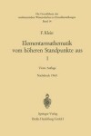 Book cover for Elementarmathematik Vom Hoeheren Standpunkte Aus, I