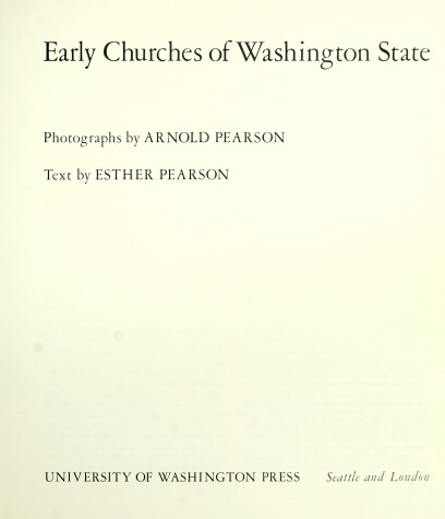 Book cover for Early Churches of Washington State