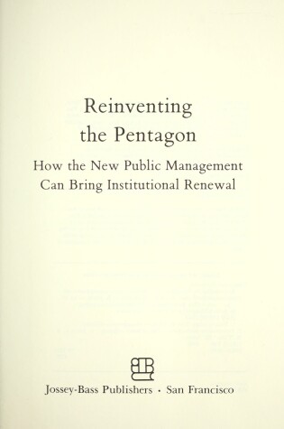 Cover of Reinventing the Pentagon