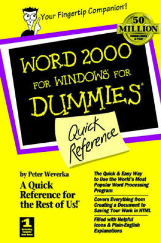 Cover of Word 2000 for Windows for Dummies Quick Reference