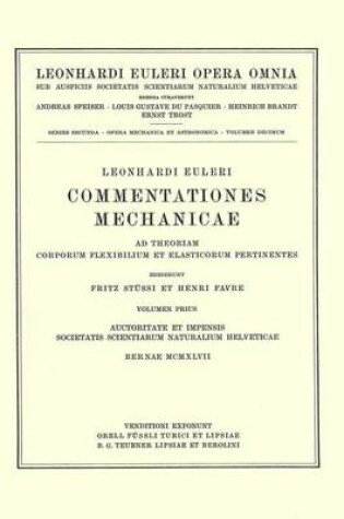 Cover of Commentationes mechanicae ad theoriam corporum flexibilium et elasticorum pertinentes 1st part