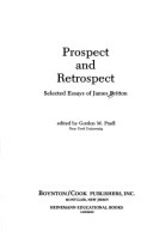 Cover of Prospect and Retrospect