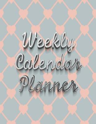 Book cover for Weekly Calendar Planner - 70 Weeks - (8.5 X 11) - Pink, Blue Plaid Heart Design