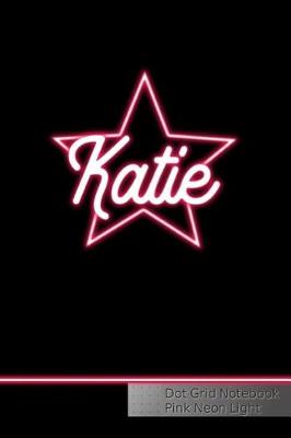 Book cover for Katie Dot Grid Notebook Pink Neon Light