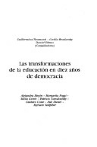 Cover of Las Transformaciones de La Educacion En Diez Anos de Democracia