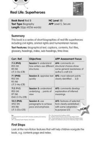 Cover of BC NF Red (KS2) B/5B Real Life: Superheroes Guided Reading Card