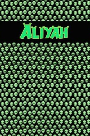 Cover of 120 Page Handwriting Practice Book with Green Alien Cover Aliyah