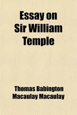 Book cover for Essay on Sir William Temple