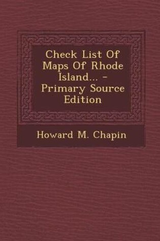 Cover of Check List of Maps of Rhode Island...