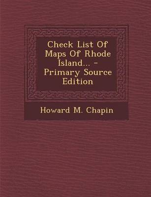 Book cover for Check List of Maps of Rhode Island...