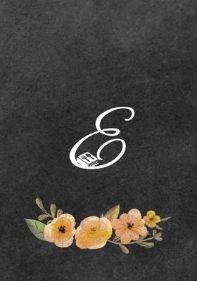 Book cover for Initial Monogram Letter E on Chalkboard