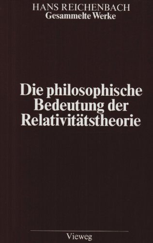 Cover of Die Philosophische Bedeutung der Relativitatstheorie