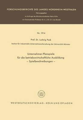 Book cover for Unternehmer-Planspiele für die betriebswirtschaftliche Ausbildung