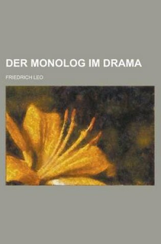 Cover of Der Monolog Im Drama