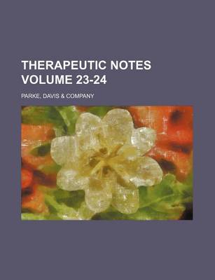 Book cover for Therapeutic Notes Volume 23-24