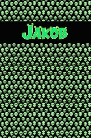 Cover of 120 Page Handwriting Practice Book with Green Alien Cover Jakob