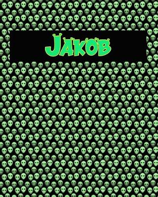 Book cover for 120 Page Handwriting Practice Book with Green Alien Cover Jakob