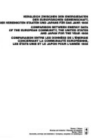 Cover of Comparison between Energy Data of the European Community, the United States and Japan for the Year 1988