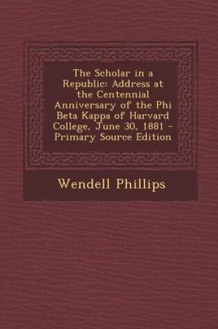 Cover of The Scholar in a Republic
