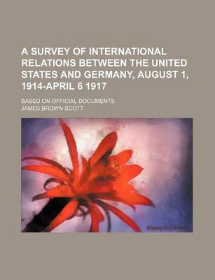 Book cover for A Survey of International Relations Between the United States and Germany, August 1, 1914-April 6 1917; Based on Official Documents