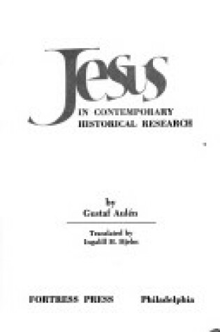 Cover of Jesus in Contemporary Historical Research