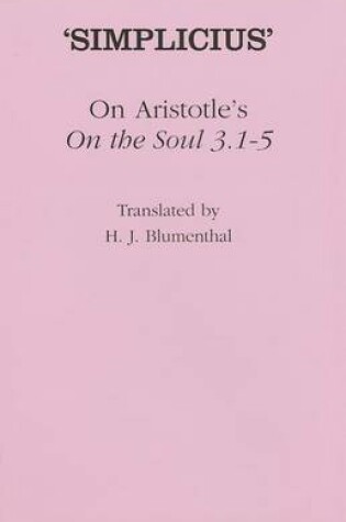 Cover of On Aristotle's "On the Soul 3.1-5"