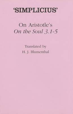 Book cover for On Aristotle's "On the Soul 3.1-5"