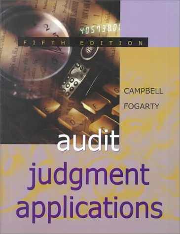 Book cover for Audit Judgement Applications
