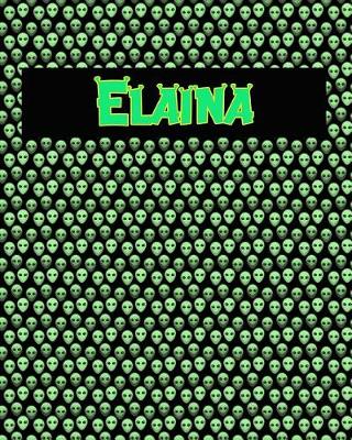 Book cover for 120 Page Handwriting Practice Book with Green Alien Cover Elaina