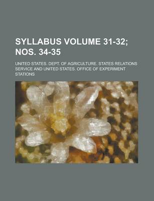 Book cover for Syllabus Volume 31-32; Nos. 34-35