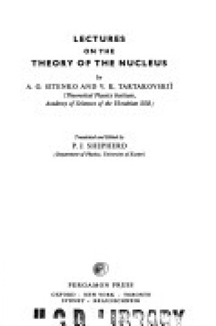 Cover of Lectures on the Theory of Nucleus