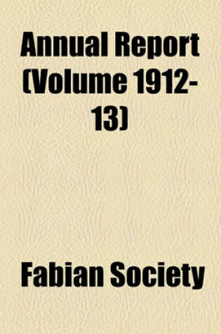 Cover of Annual Report (Volume 1912-13)