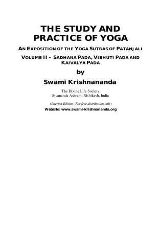 Cover of The Study and Practice of Yoga