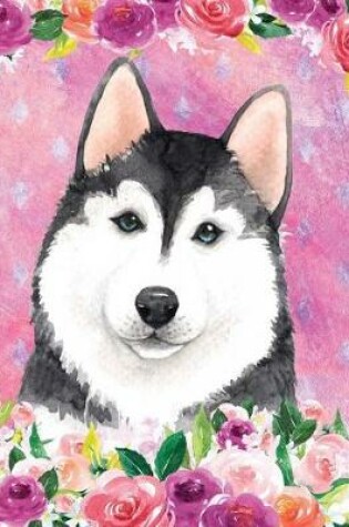 Cover of My Big Fat Bullet Journal for Dog Lovers Husky in Flowers 3