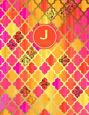 Book cover for J - Initial Monogram Journal - Dot Grid, Moroccan Orange Pink